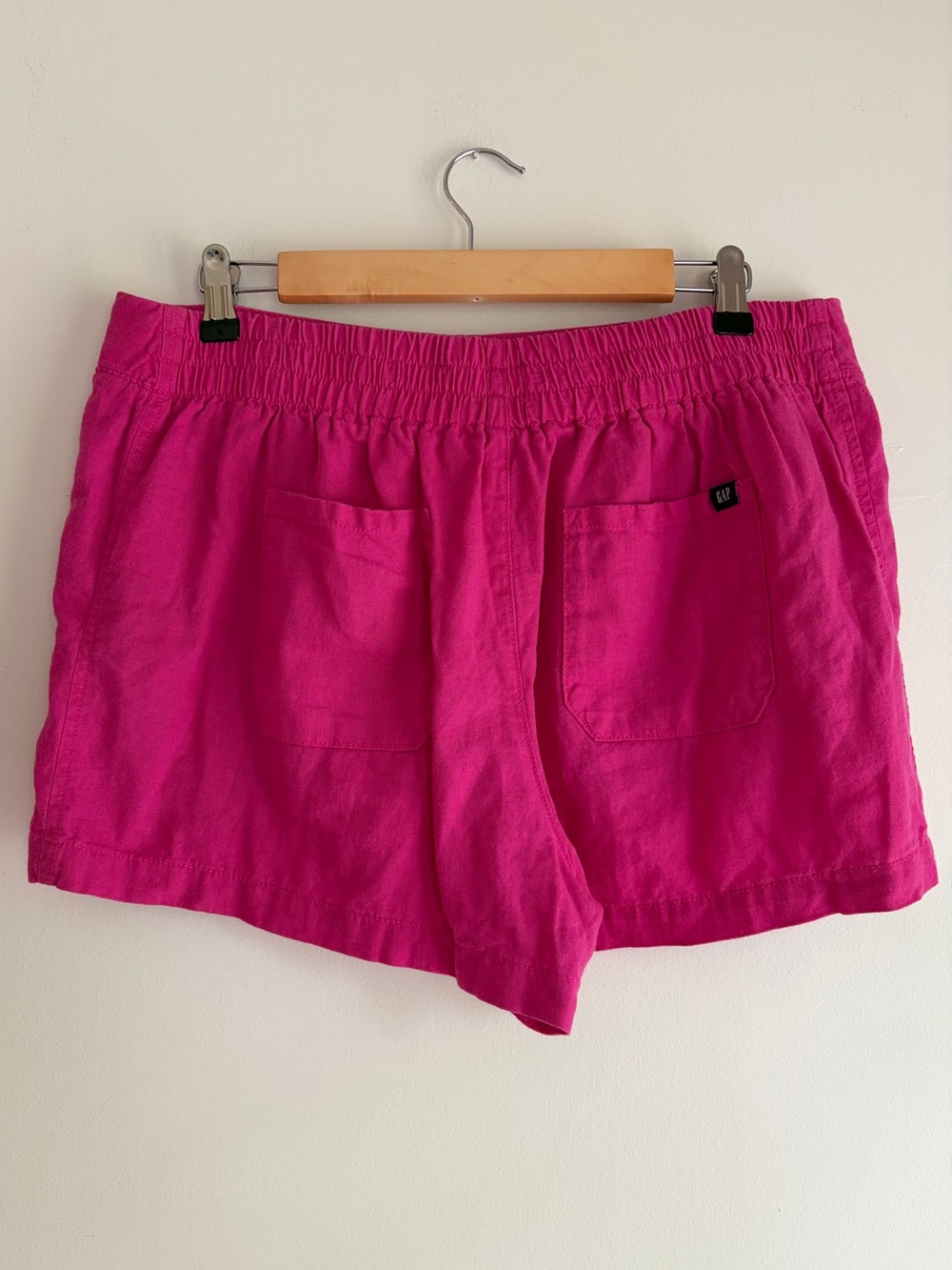 Gap Hot Pink Linen Blend Pull On Shorts Size L - Picture 3 of 5